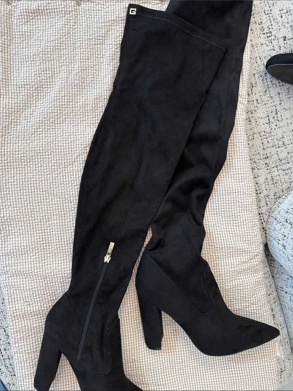 Guess Black Over-the-Knee Block Heel Boots
